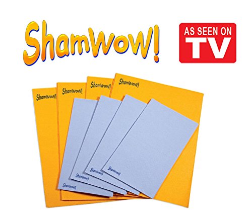 Super Absorbent Multi-Purpose Cleaning Shammy Machine Washable Will Not Scratch ShamWow The Original Mini 4 Pack Blue Chamois Towel Cloth 