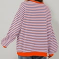 thumbnail image 4 of WTXUE Cotton Oversized Striped Color Block Long Sleeve Crew Neck Sweatshirt Loose Pullover Shirt Top Loose Sweatshirts & Hoodies (Women's) Size S, 4 of 9