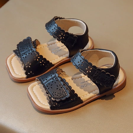 

Aayomet Children Sandals Fashion Baby Open Toe Princess Shoes Soft Soled Cut Out Beach Sandals Toddler Shoes Girl Black 9