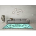 thumbnail image 3 of Ahgly Company Indoor Rectangle Medallion Light Blue Traditional Area Rugs, 2' x 3', 3 of 4