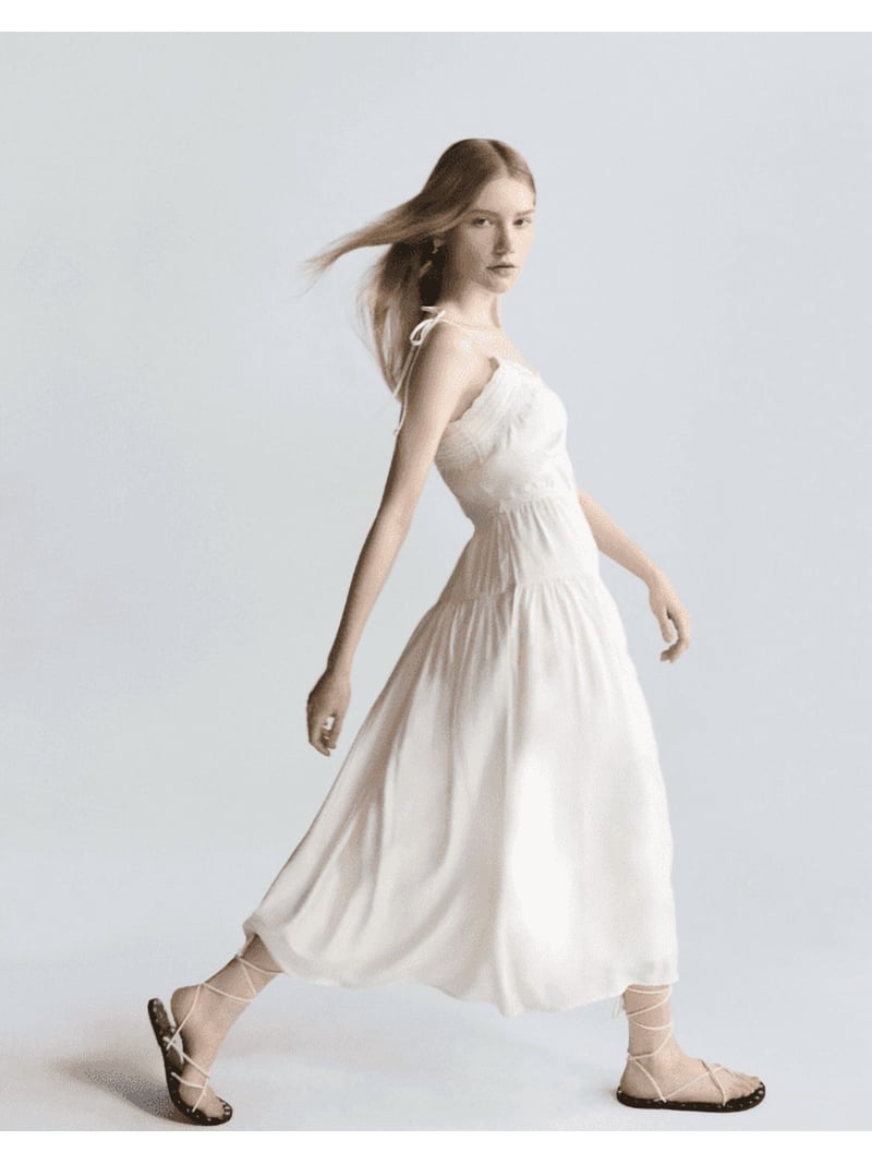 Scoop Women's Maxi Tier Tie Dress, Parsnip, Sizes XS-XXL - Walmart.com