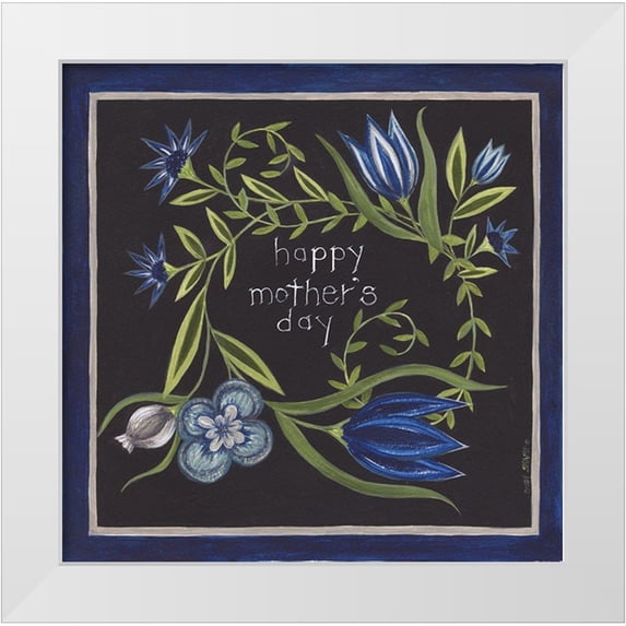 Shamp, Cindy 15x15 White Modern Wood Framed Museum Art Print Titled - Blue Flowers II