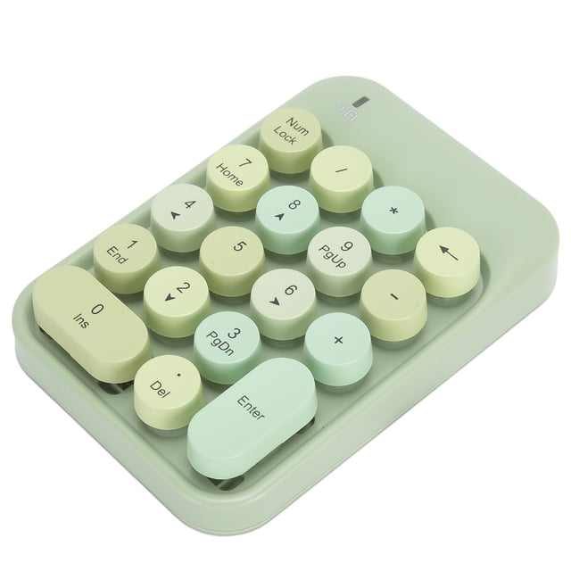AJAZZ Cordless Numeric Keyboard, 2.4GHz Cordless Chocolate Keycaps Keyboard with Mute Button, Low Power Consumption 10m Control Range 18 Key Keyboard