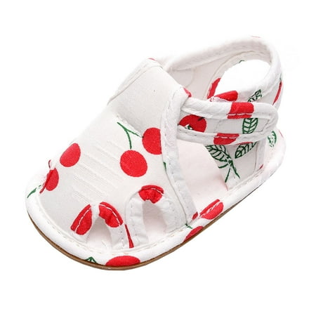 

Betiyuaoe Baby Sandals Infant Toddler Shoes Soft Sole Non Slip Toddler Floor Shoes Fruit Cherry Print