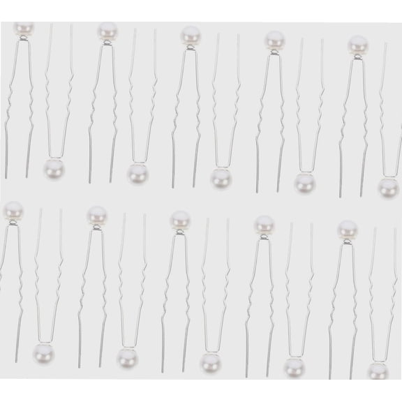 20pcs Style Pearl Pin Fork Hairpin Alloy Accessories Bride Stick Hair Pins Elegant Women French Rhinestone Bridal Chopstick Wedding Hairpins Headdress Ushape for Shaped