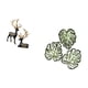 thumbnail image 5 of Escultura De Reno, Alce, Estatua De Resina, Colección De Estatuillas De Ciervo, Figura De Animal, Hojas De Palma, Decoración De Pared De Madera, Adorno De Madera, Arte De Pared Tropical, 5 of 8
