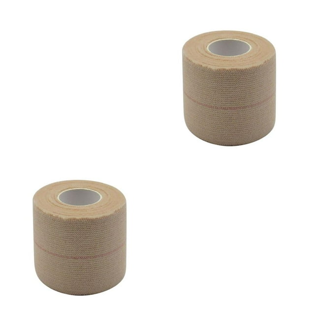 Yuarrent Cinta de palo de Hockey sobre hielo, vendaje no tejido de alta elasticidad, cubierta de tela autoadhesiva, envoltura para jugadores de Hockey, Color de piel 7.5 cm x 4.5 m 2piezas Yuarrent CBP440937