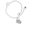 thumbnail image 2 of Delight Jewelry Silvertone Large Jesus Loves You Heart Silver-tone Rose Link Chain Bracelet, 6.25"+1.75" Extender, 2 of 4