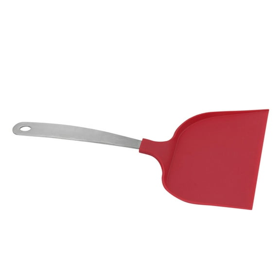 Red Stainless Steel Pizza Peel with Nylon Spatula - Handheld Cake Baking Tool for Kitchen Utensils and Cooking