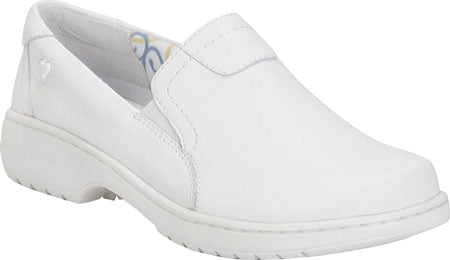 Nurse Mates Pillow Top Womens White Leather Slip Clogs Work  Nursing Shoes 9.5 M 
