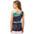 thumbnail image 4 of iiniim Kids Girls Gymnastics Yoga Dance Sport Sets Fancy Print Leotard and Shorts Dancewear Size 4-16 A Starry Black 6, 4 of 7