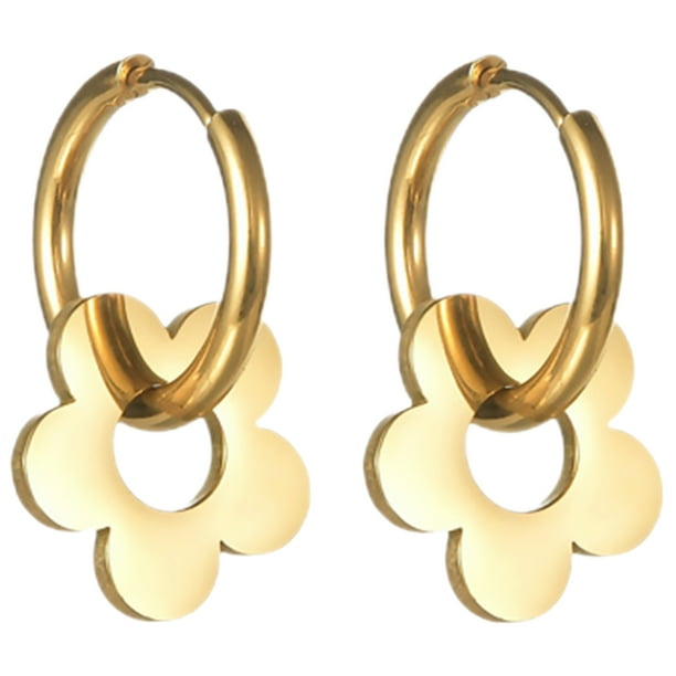 1 par para aros de flores Joyas de flores Pendientes de flor de flores Pendientes de aro para mujeres