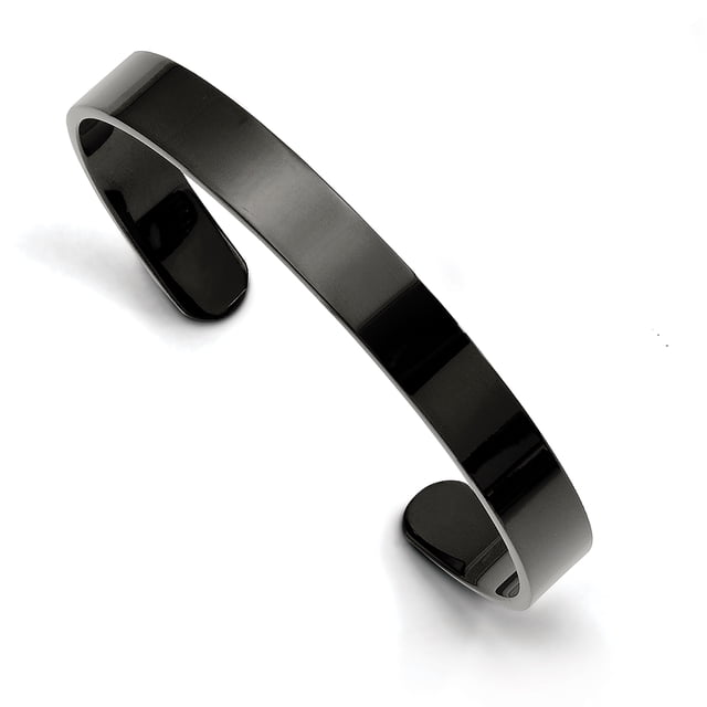 Bracelet Manchette 9mm en Acier Inoxydable Noir