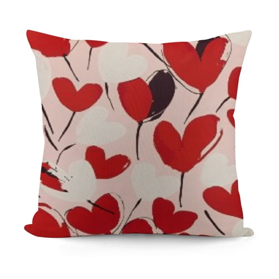 YINGXI Valentines Day Pillow Covers , Black White Pink Decor Throw Pillows Farmhouse Decorative Red Pillowcase Outdoor Cushion Case for Sofa Couch 12x12in