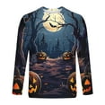 thumbnail image 5 of YOIAVAIOY Men's Halloween T shirts Spooky Season Ghost Print Shirts Long Sleeve Teen Boys Tee Shirt Fall Tops Festival Casual Tees Navy XL, 5 of 5