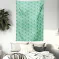 thumbnail image 3 of Umbrella Tapestry, Wet Autumn Weather in September Theme Doodle Clouds Heavy Rainfall, Wall Hanging for Bedroom Living Room Dorm Decor, 40W X 60L Inches, Sea Green Pale Green Cream, by Ambesonne, 3 of 5
