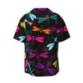 thumbnail image 2 of Wukai Colorful Dragonflies Men's Casual Short-Sleeve Button Down Shirt - Lightweight Summer Dress Shirt for Daily Wear-3X-Large, 2 of 7