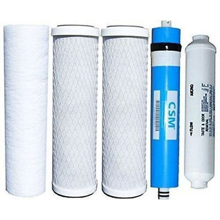 Watts Reverse Osmosis Replacement Filter Set 5 pcs w/ CSM 50 GPD Membrane