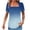 Blue-women's tops, tees & blouses, variant on Women's Scalloped Square Neck Short Sleeve T-Shirts Gradient Printed Summer Tops Business Dressy Casual Tunic Blouses