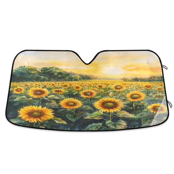 ALAZA Sunflower Field Windshield Sun Shade Car Foldable Sun Visor Block UV Rays Protector 55"x27.6"