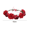 thumbnail image 2 of Corona de flores rosas ajustable para mujeres y niñas, diademas, corona de pelo romántica, tocado, boda, fiesta de cumpleaños MFZFUKR CPB-DE-LYY882-2, 2 of 5
