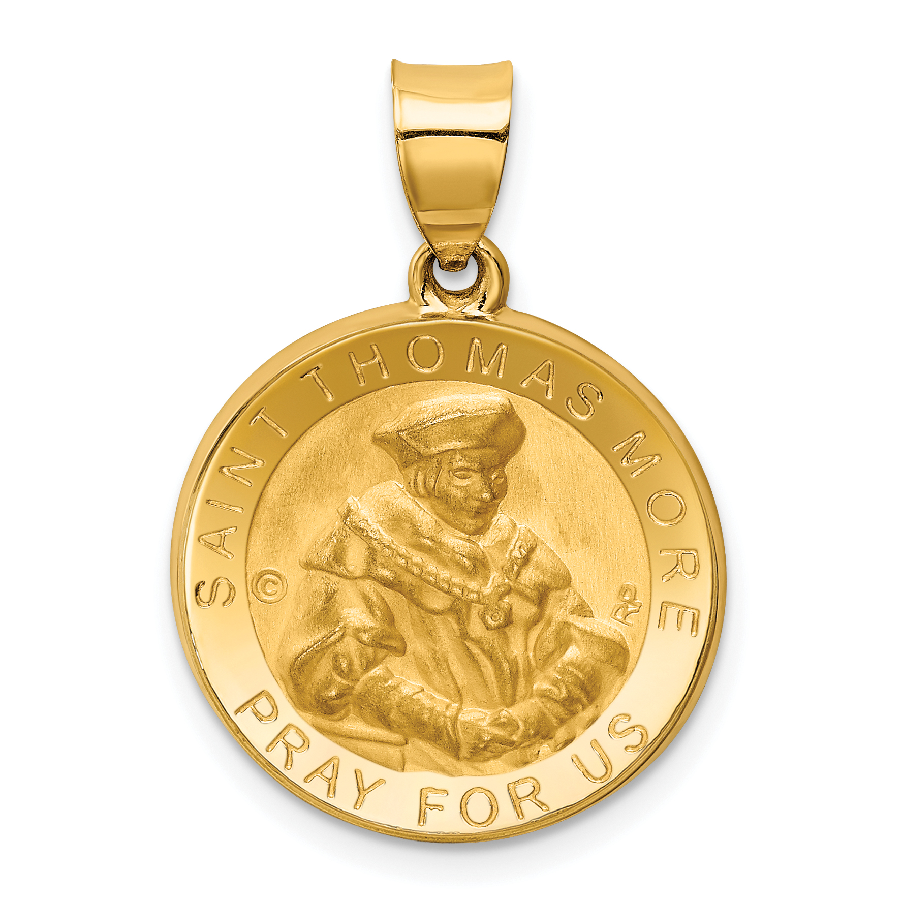 IceCarats 14k Yellow Gold / Saint Thomas More Medal Pendant Charm