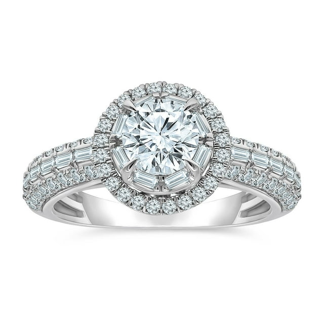 1.95 CT. T.W. Round Cut Halo Diamond Ring in 14K Gold