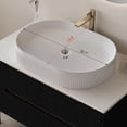 thumbnail image 4 of 36 Inch Bathroom Vanity, Freestanding or Wall Mounted with Ceramic Integrated Sink, Soft-Close Drawers, Waterproof Engineered Wood, Adjustable Legs, Modern Design for Bathroom Storage,Ships 2 Pkgs, 4 of 17