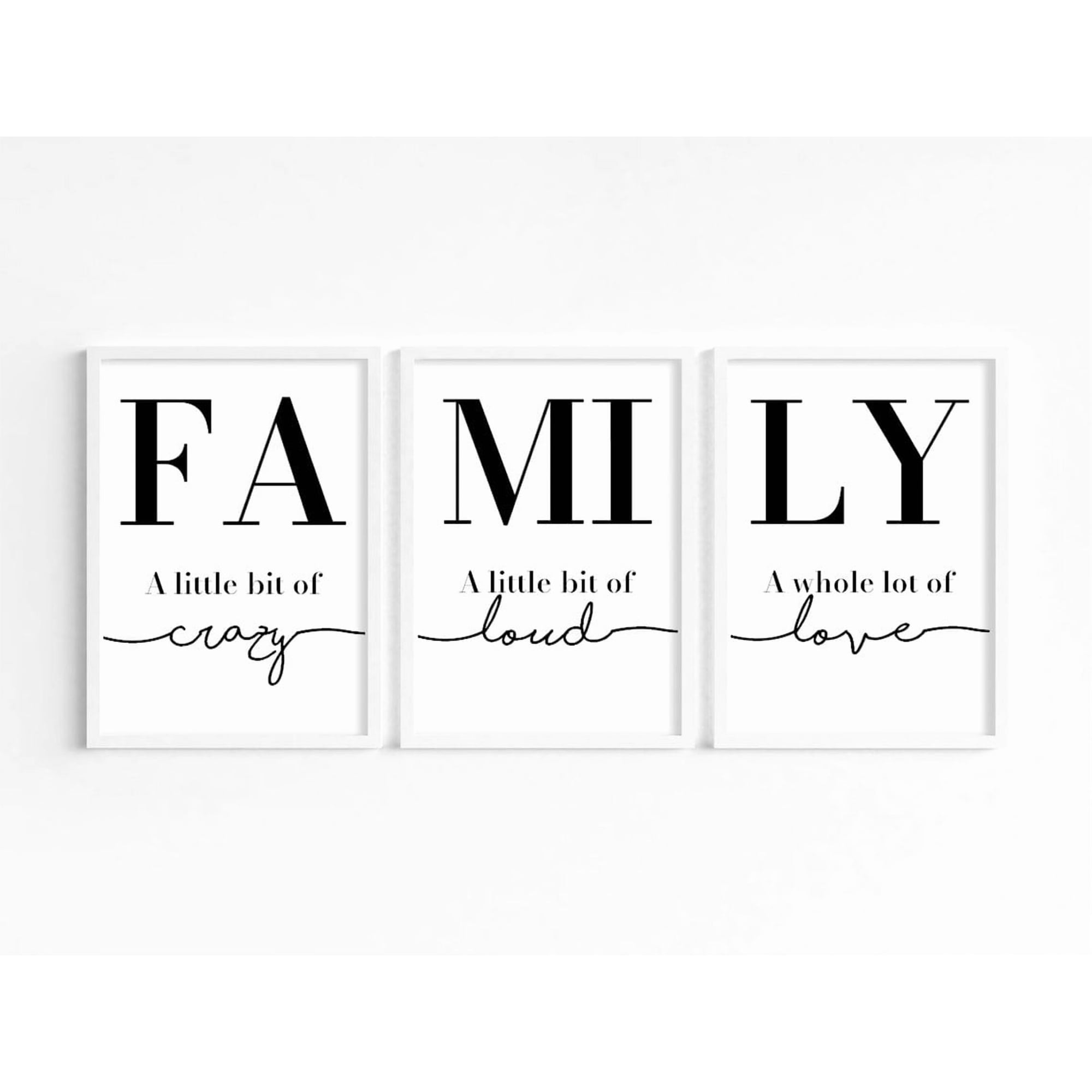 Set Of 3 Family Quote Minimalist Wall Art Prints Inspirational Office And Bedroom Decor