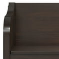thumbnail image 3 of Connaught Small Entryway Storage Bench - Solid Wood, Dark Chestnut Brown, 30"W, Lift-Top Hidden Storage, British Colonial Style, Perfect for Hallway, Mudroom, Living Room, 3 of 15