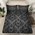 thumbnail image 2 of Manfei Victorian Damask Full Size Sheets, Black Gray Bohemian Bed Sheets, Halloween Sugar Skull Sheet Sets, Super Cozy Room Decor 4-Piece, 2 of 7