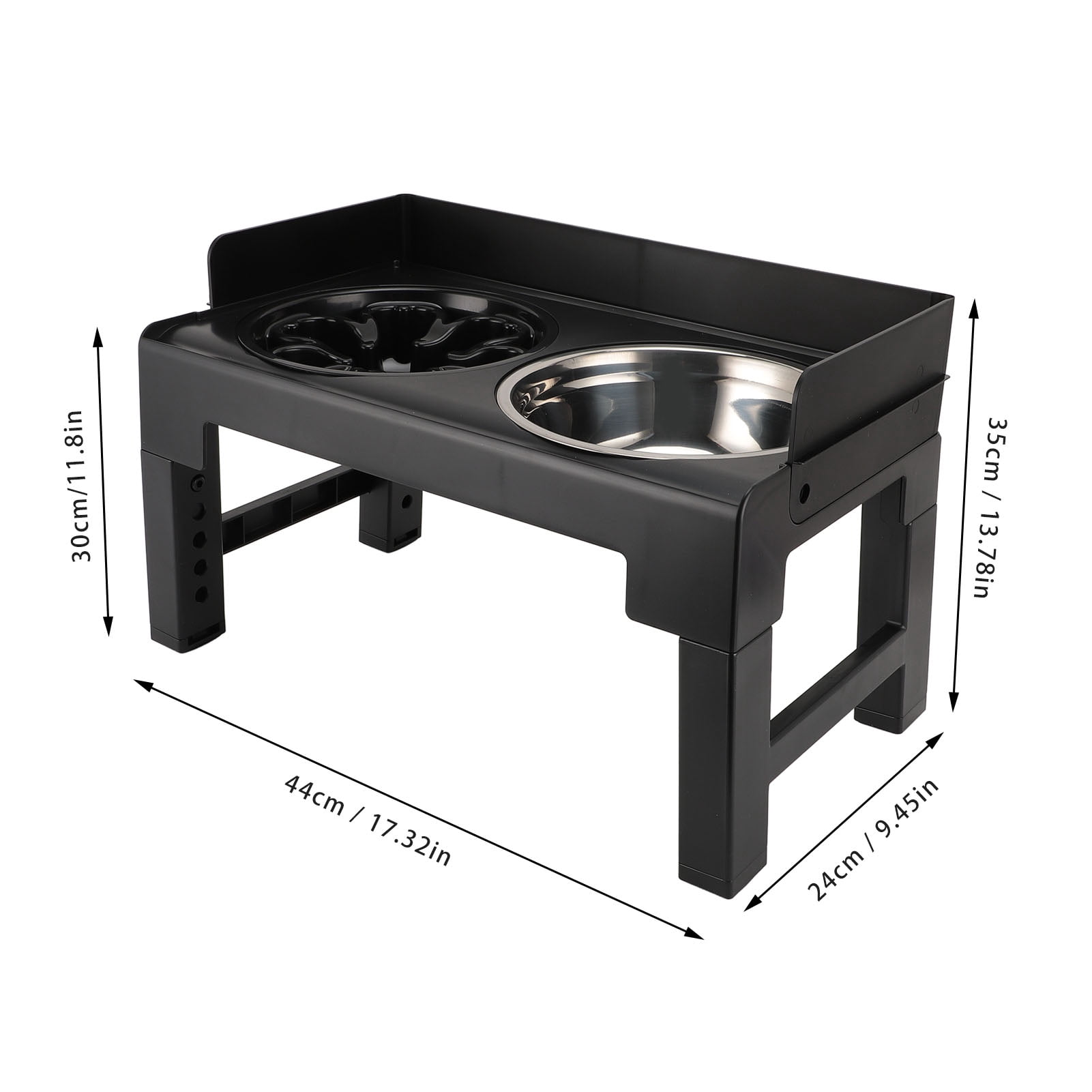 Raised Dog Food Bowls, High Baffle Stable Base Dog Feeding Bowl Reduced Neck Pressure Adjustable  For Home