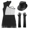 thumbnail image 6 of TiaoBug Women Sparkly Sequin Latin Jazz Dance Outfit Sleeveless Leotard Ballroom Dance Dress Silver XL, 6 of 6