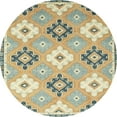 thumbnail image 1 of Ahgly Company Indoor Round Abstract Dark Almond Brown Abstract Area Rugs, 3' Round, 1 of 6