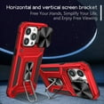 thumbnail image 5 of Casetego for iPhone 15 Pro Case,Kickstand Case with Camera Protector Sliding Lens Cover Built-in Ring Stand Magnetic Shockproof Phone Cover,Red, 5 of 7