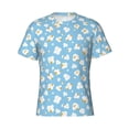 thumbnail image 4 of Vsdgher Blue Popcorn Print Men's Dry Fit Mesh Athletic Shirts Moisture Wicking Tennis T-Shirt Tops, 4 of 9