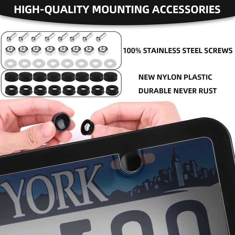 2 Unbreakable License Plate Protector Bubble Covers 4 Holes w/ Screws Universal 2 Unbreakable License Plate Protector Bubble Covers 4 Holes w/ Screws Universal