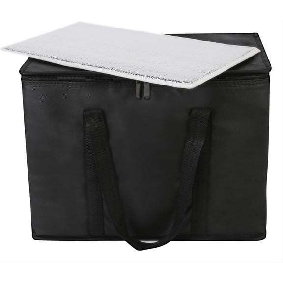 Insulated  Delivery Bag With Hard Bottom, XL Pizza Cooler Bags, Rideshare Delivery Bag, Thermal Cold/Hot Styrofoam Carrier for Travel/Shopping/Catering/