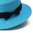 thumbnail image 4 of Hfnxid Classic Straw Boater Hat,Skimmer Hat,Flat Top Boater Hat,Casual Party Church Hat for Men Women, 4 of 5