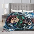 thumbnail image 4 of Demon Slayer Bed Blanket Air Conditioner Quilt Ultra Soft Flannel Blanket All Season Fuzzy Blanket Reversible Fluffy Plush Blanket 40"X30", 4 of 8