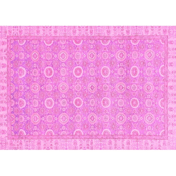 Ahgly Company Indoor Rectangle Abstract Pink Modern Area Rugs, 8' x 12'