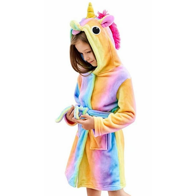 Peignoir à Capuchon Doux Unicorn pour Dormir - Cadeaux Unicorn pour Enfant