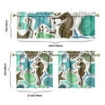 thumbnail image 6 of Kitchen Curtains 24 Inch Short - 3 Panel Set, Nautical Starfish Beach Seashell Mermaid Theme, Rod Pocket Window Curtain for Tropical Farmhouse, Easy Wash, 6 of 6