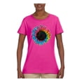 thumbnail image 2 of Wild Bobby, Colorful Tie Dye Sunflower Womens, Streetwear, Womens Graphic Tees, Fuschia, 2XL, 2 of 3