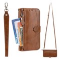 thumbnail image 1 of Allytech CrossBody Wallet Case for Samsung S22 Plus,Shoulder Strap + Wristlet Card Holder Kickstand Magnetic Folio Closure Zipper Flip Pouch PU Leather Case for Samsung Galaxy S22 Plus - 6.6",Brown, 1 of 14
