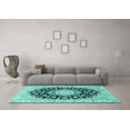 thumbnail image 3 of Ahgly Company Indoor Rectangle Medallion Turquoise Blue Traditional Area Rugs, 2' x 3', 3 of 4