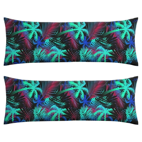 Hawaii Palm Tree Long Body Pillow Cover - 20"x54" Full-Length Pillow Case with Zipper, Minimalist Ocean Sunset Print, Cozy & Multipurpose