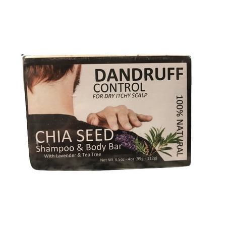 Fernando's Natural Soap Dandruff Control Chia Seed Shampoo & Body Bar 100% Natural 3.5 oz Jabon para el alivio de la caspa, cabello seco o dañado