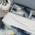 thumbnail image 4 of Designart "Patterned Celestial Elegance in Gold and Blue Marble III" Marble Bedding Covert Set - Glam Bed Set With 2 Shams, 4 of 5
