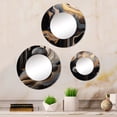 thumbnail image 1 of Designart "Mirage de Marbre Or et Noir III" Ensemble de Miroirs Ronds en Marbre Abstrait - Ensemble de Miroirs Ronds Modernes Dorés pour Bureau Mural, 1 of 5